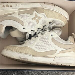 Louis Vuitton White and Cream Sneakers